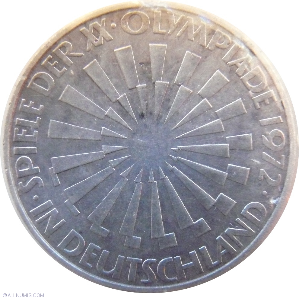 10 Mark 1972 D Munich Olympic Games Federal Republic Commemorative 1952 1989 Germany