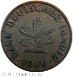 Image #2 of 10 Pfennig 1949 J - small J
