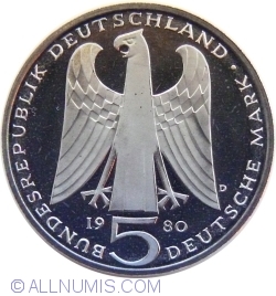 Image #1 of 5 Mărci 1980 D - 750 de ani de la moartea lui Walther von der Vogelweide (PROOF)
