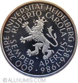 Image #2 of 5 Mărci 1986 D - 600 de ani de la înființarea Universității Heidelberg (PROOF)