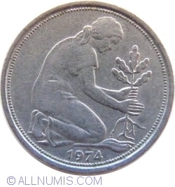 Image #2 of 50 Pfennig 1974  F small F