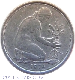 Image #2 of 50 Pfennig 1974 F large F
