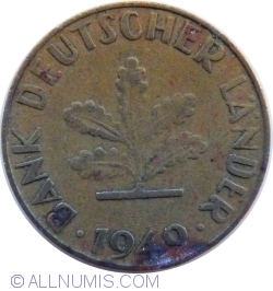 Image #2 of 10 Pfennig 1949 J - large J