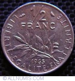 Image #1 of 1/2 Franc 1965 - Small letters on reverse