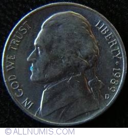 Image #2 of Jefferson Nickel 1989 D