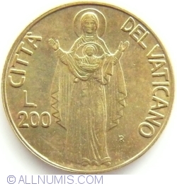 Image #1 of 200 Lire 1990 (XII) - Blessed Virgin Mary