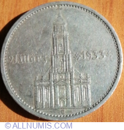 5 Reichsmark 1934 E - 1st Anniversary of Nazi Rule - Potsdam Garrison Church