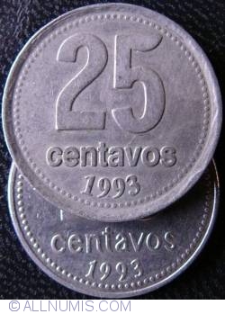 [VARIANT] 25 Centavos 1993 - Other font type