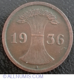 Image #2 of 2 Reichspfennig 1936 A