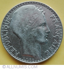 Image #2 of 20 Francs 1933 LL - Long Leaves