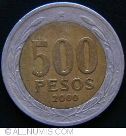 500 Pesos 2000 - Cardinal Raul Silva Henriquez