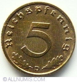 Image #1 of 5 Reichspfennig 1937 D
