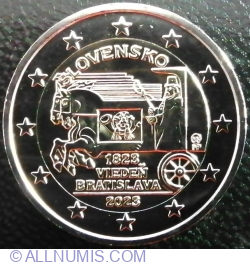 Image #2 of 2 Euro 2023 - 200th anniversary of the start of the horse-drawn express mail coach service between Vienna and Bratislava
