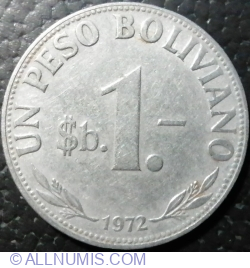 1 Peso Boliviano 1972
