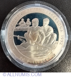 50 Dollars 1989 - XXV (1992) Olympic games - Rowing