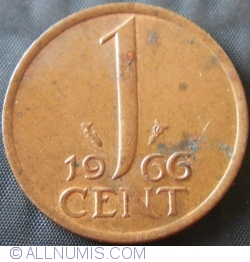 Image #1 of 1 Cent 1966 Large Date