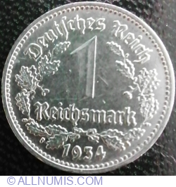 Image #1 of 1 Reichsmark 1934 J