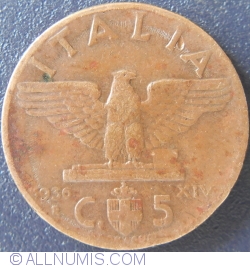 Image #1 of 5 Centesimi 1936 XIV