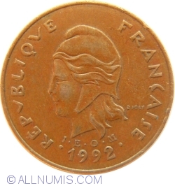 Image #2 of 100 Francs 1992