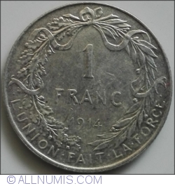Image #1 of 1 Franc 1914 Belges