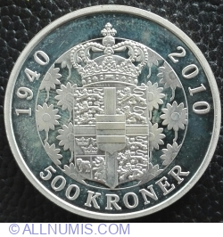Image #1 of 500 Kroner 2010 - Queens 70 Years Birthday