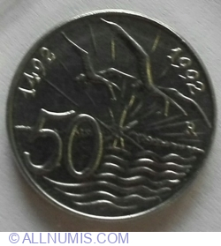 50 Lire 1992 R - Columb