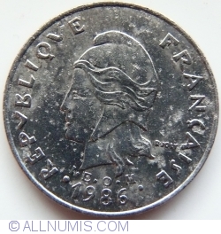 Image #2 of 20 Francs 1986