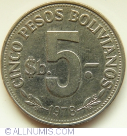 5 Pesos Bolivianos 1978
