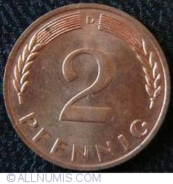 2 Pfennig 1968 D - Aliaj magnetic