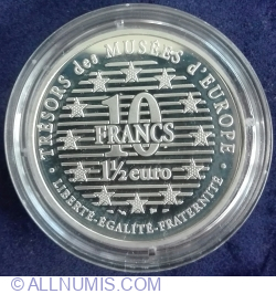 Image #1 of 10 Francs - 1½ Euro 1996 ~ La Maja Vestida