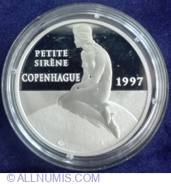 Image #2 of 100 Francs - 15 Euro 1997 ~ Copenhagen - Little Mermaid