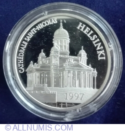Image #2 of 100 Francs - 15 Euro 1997 ~ Helsinki - St. Nicholas Cathedral