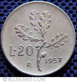 20 Lire 1957 Variant