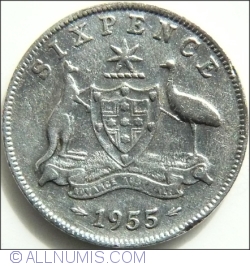 6 Pence 1955