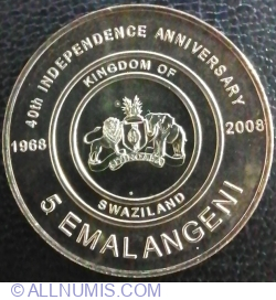Image #1 of 5 Emalangeni 2008 - 40th Anniversary of Independence