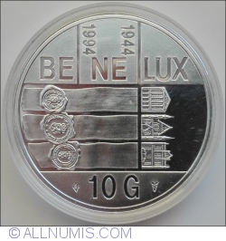 Image #1 of 10 Gulden 1994 - 50 Years BE-NE-LUX - Treaty