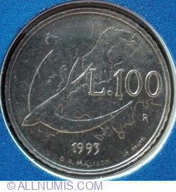 Image #1 of 100 Lire 1993 R