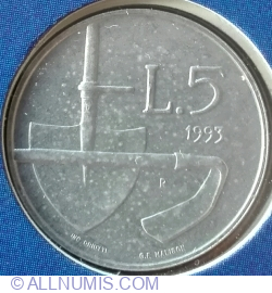 5 Lire 1993 R