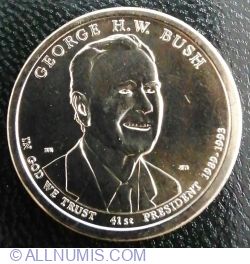Image #2 of 1 Dollar 2020 D - George H. W. Bush