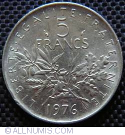 Image #1 of 5 Francs 1976