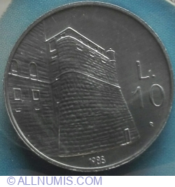 10 Lire 1988 R - Fortifications