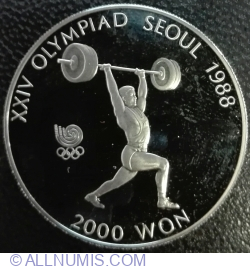 Image #1 of 2000 Won 1988 - Weightlifting - Olympic Games 1988 in Seoul
