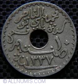 Image #2 of 10 Centimes 1918 (AH 1337 - ١٣٣٧)