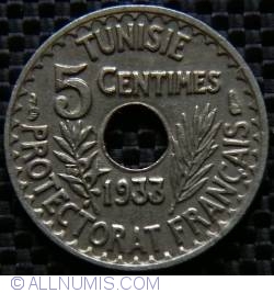 Image #1 of 5 Centimes 1933 (AH 1352 - ١٣٥٢)