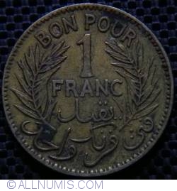 Image #1 of 1 Franc 1921 (AH 1340 - ١٣٤٠)