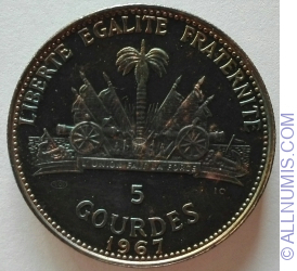 Image #1 of 5 Gourdes 1967 - 10th Anniversary of Revolution - Columbus Discovers America