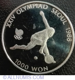 1000 Won 1987 - Tennis - Olympic Games 1988 in Seoul