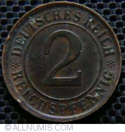 2 Reichspfennig 1925 D