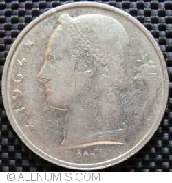 Image #2 of 5 Francs 1964 (Belgique)