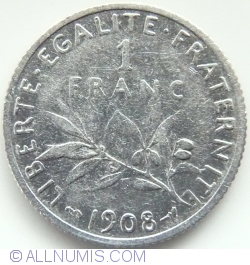 Image #1 of 1 Franc 1908